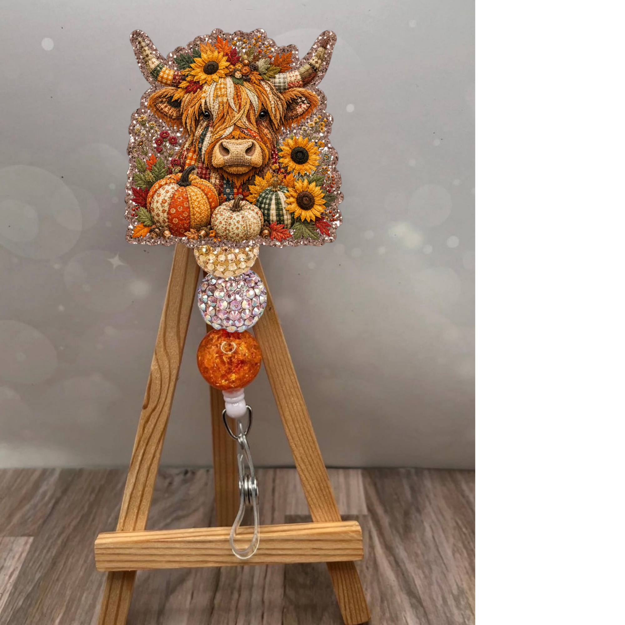Fall Highland Cow Badge Pull