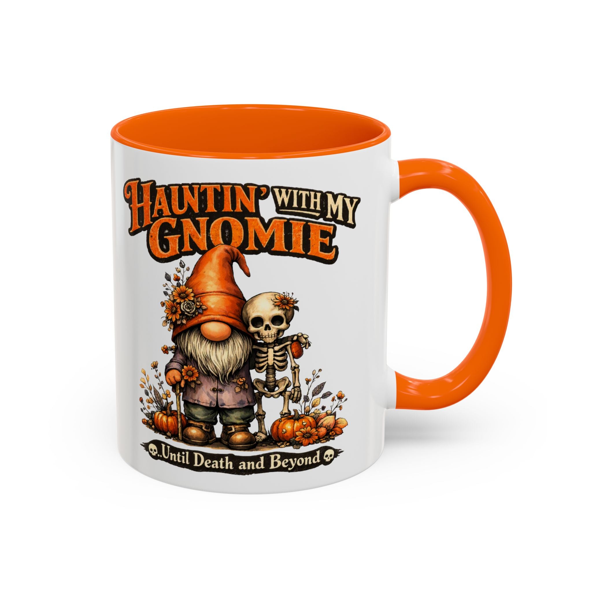 Hauntin' With My Gnomie Halloween Coffee Mug — 'Until Death and Beyond' Accent Mug