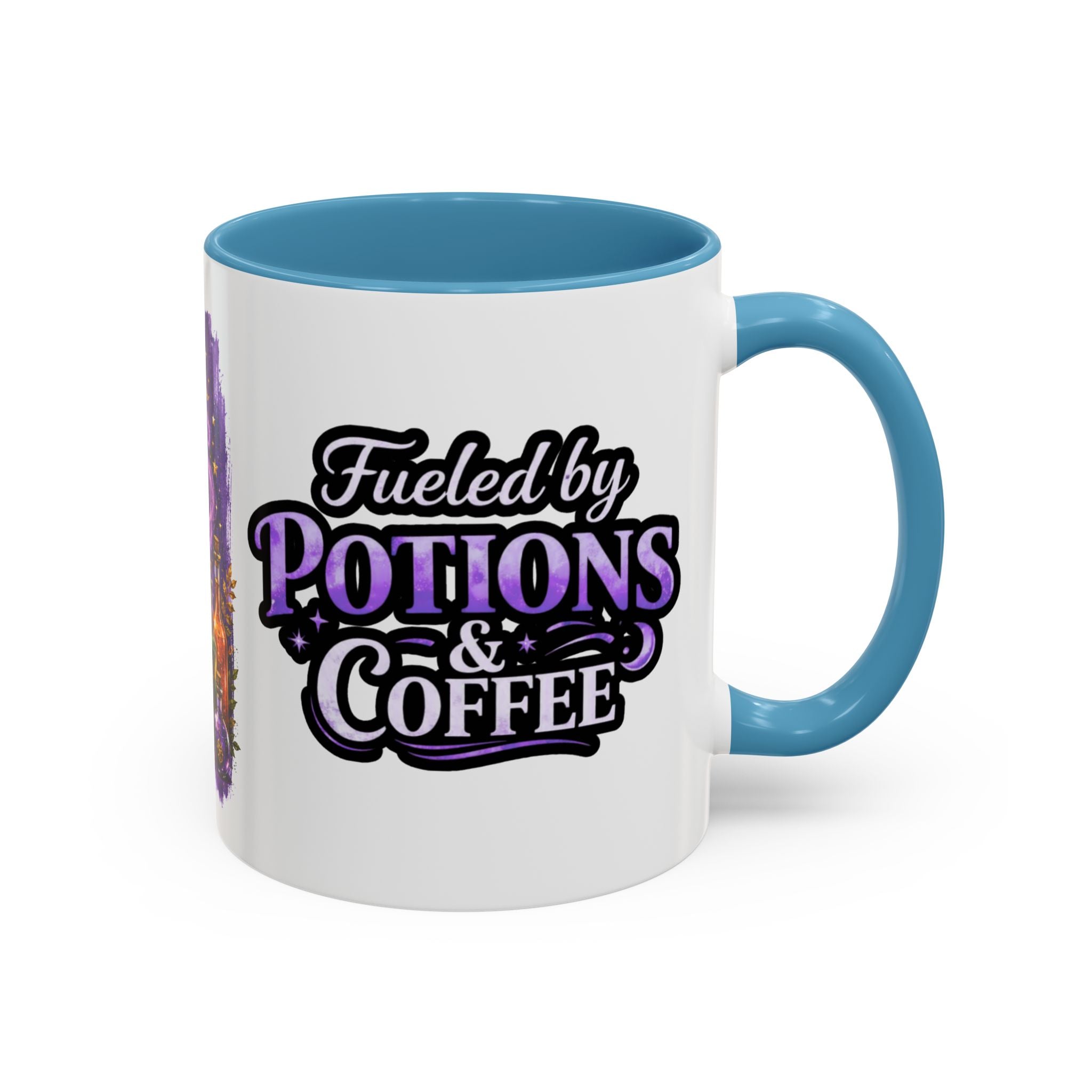 Autumn Alchemy Fueled by Potions & Coffee Accent Mug — Witchy Halloween Coffee Cup (11/15oz)