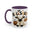 Bullsheet Faux Crochet Accent Coffee Mug — Cute Ghost Cow Trick-or-Treat Design (11oz)
