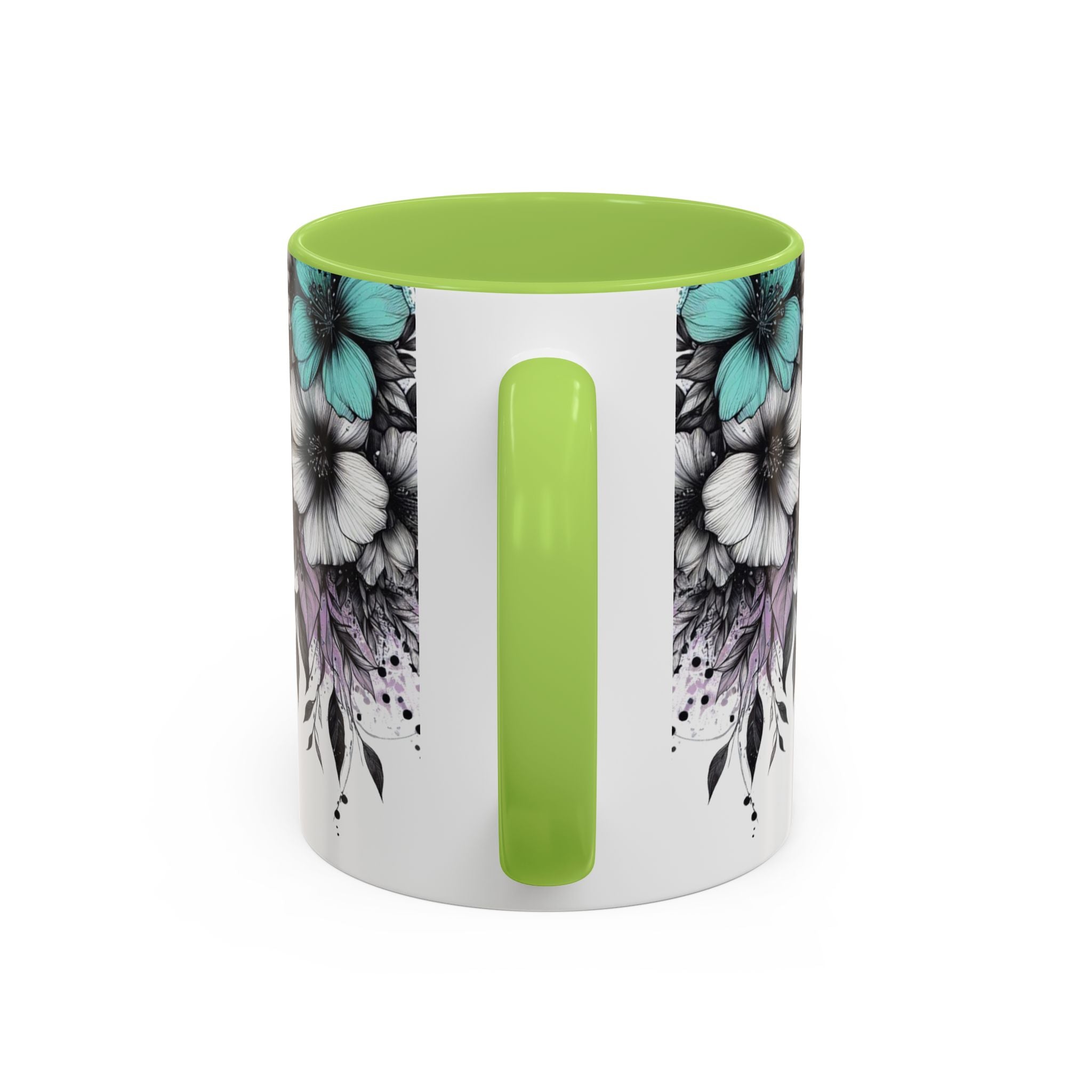 Highland Cow Floral Accent Coffee Mug — Cute Rustic Farmhouse Kitchen Gift