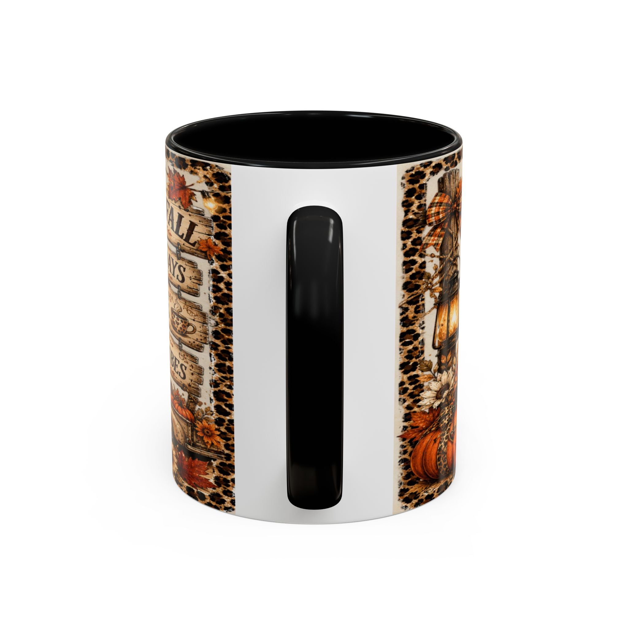 Hello Fall Accent Coffee Mug — Cozy Days, Warm Drinks & Good Vibes Autumn Mug