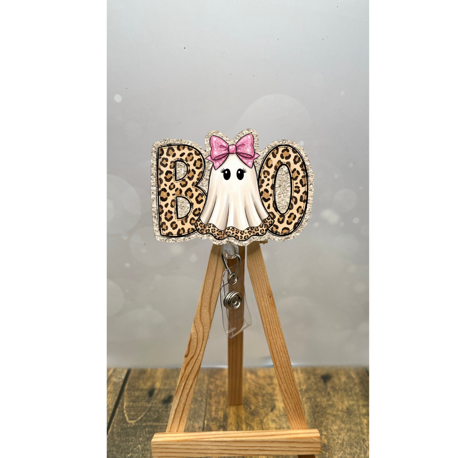 Cute Boo Badge Pull – Glitter Lanyard Accessory TheCraftNook