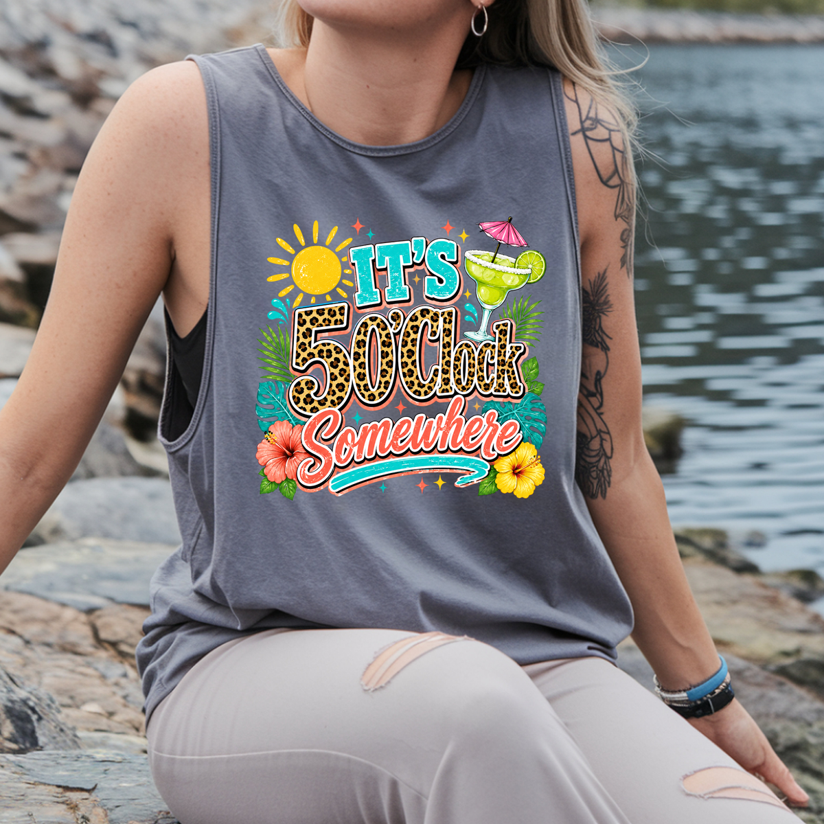 5 O'Clock Graphic Tank Top | TheCraftNook TheCraftNook