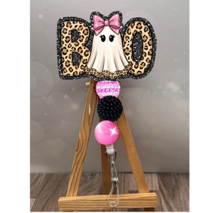 Cute Boo Badge Pull – Glitter Lanyard Accessory TheCraftNook