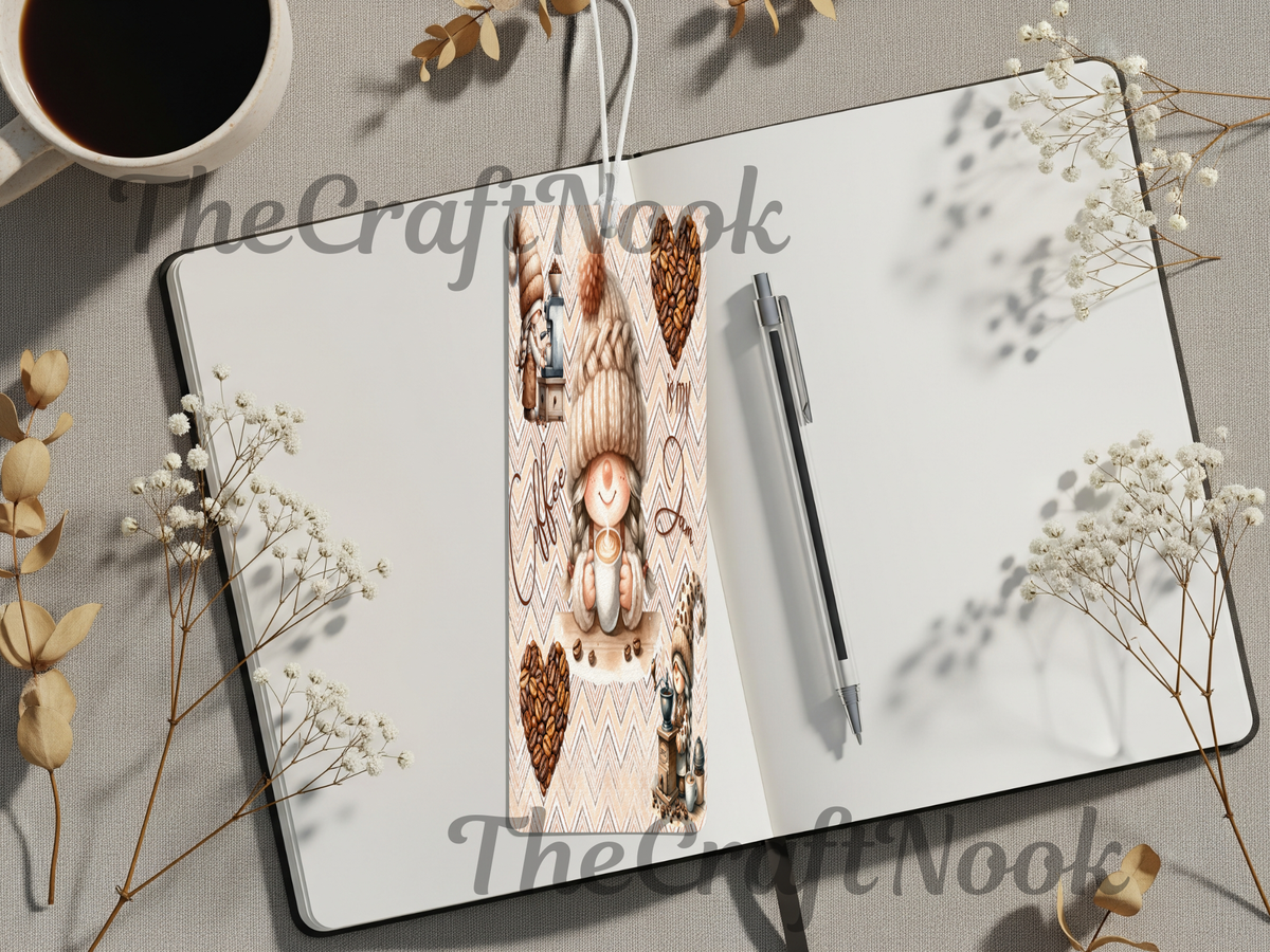 Caffeine & Chapters Bookmark. Aluminum Metal Bookmarks TheCraftNook
