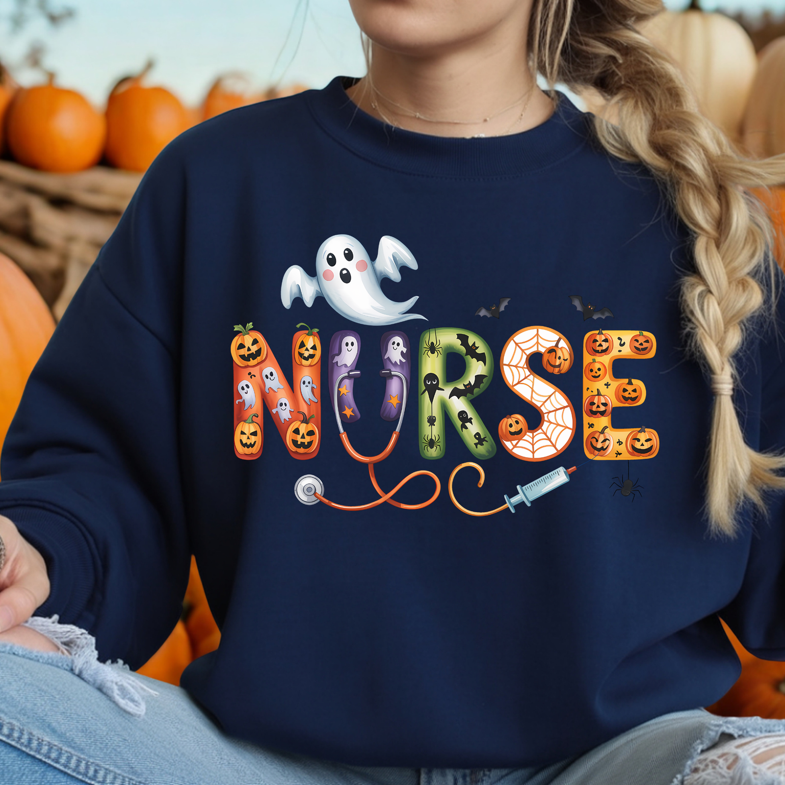 Nurse Boo Sweatshirt TheCraftNook