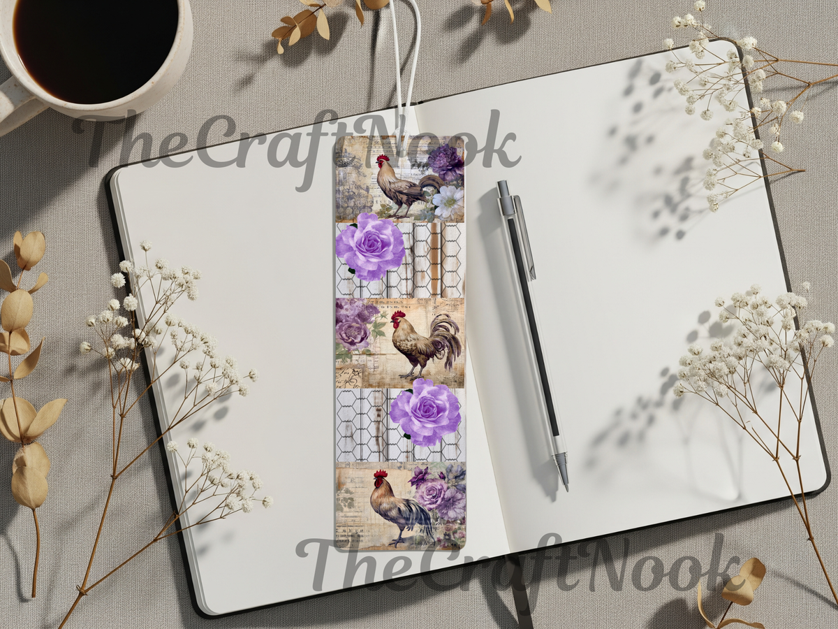 Aluminum Metal Bookmarks, Chicken Images TheCraftNook