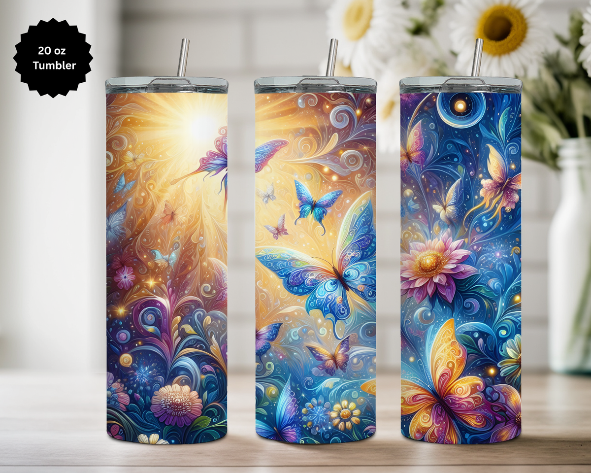 Butterfly 20 oz Stainless-Steel Tumblers. Multiple Sizes and Images Available. TheCraftNook