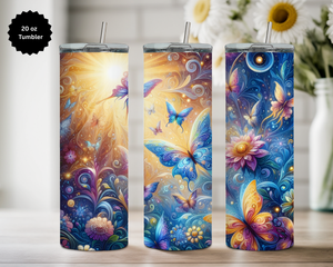 Butterfly 20 oz Stainless-Steel Tumblers. Multiple Sizes and Images Available. TheCraftNook