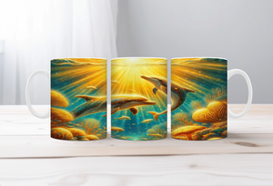 Flippin’ Cute Morning Mug, Dolphin coffee Mugs. Two sizes to choose from. TheCraftNook