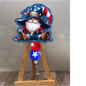Patriotic Gnome Badge Pull TheCraftNook