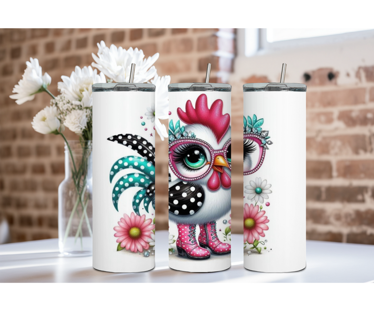 20 oz Happy Hen Chicken Stainless Steel Tumblers. Multiple Images Available TheCraftNook