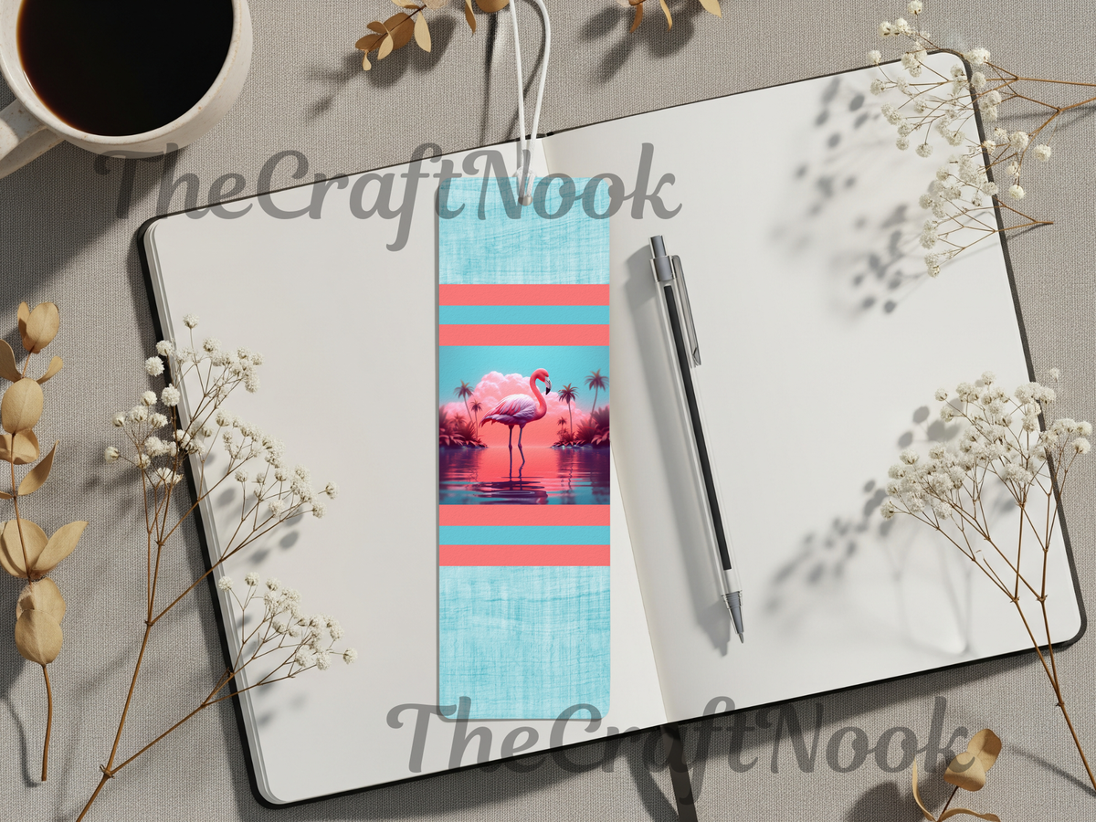 Tropical Whimsy Flamingo Aluminum Metal Bookmarks TheCraftNook
