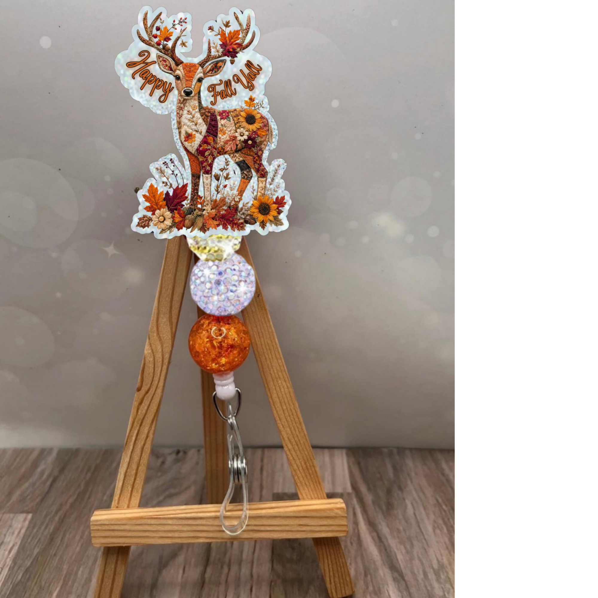 Patchwork Deer Fall Badge Pull