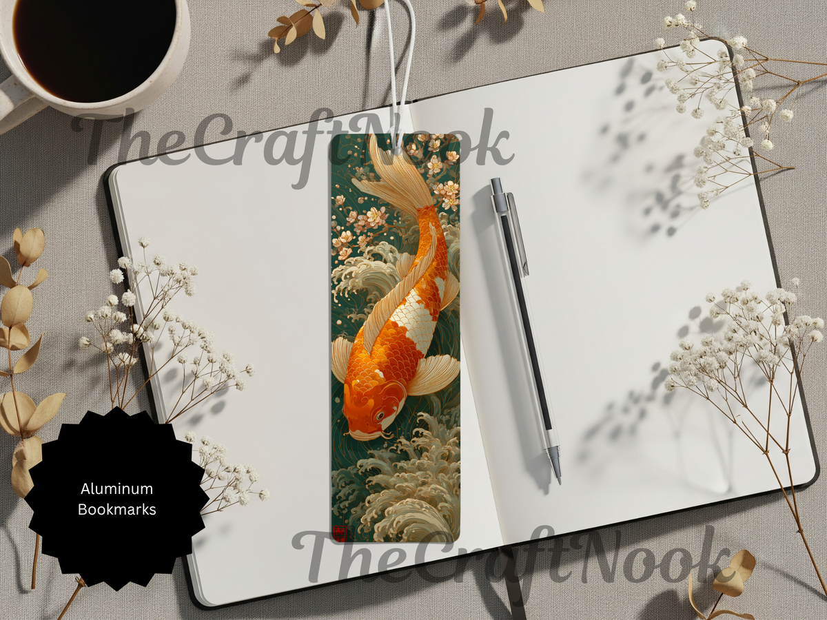 Koi Fish Bookmarks – Handcrafted Metal Bookmarks with Beads & Glitter TheCraftNook