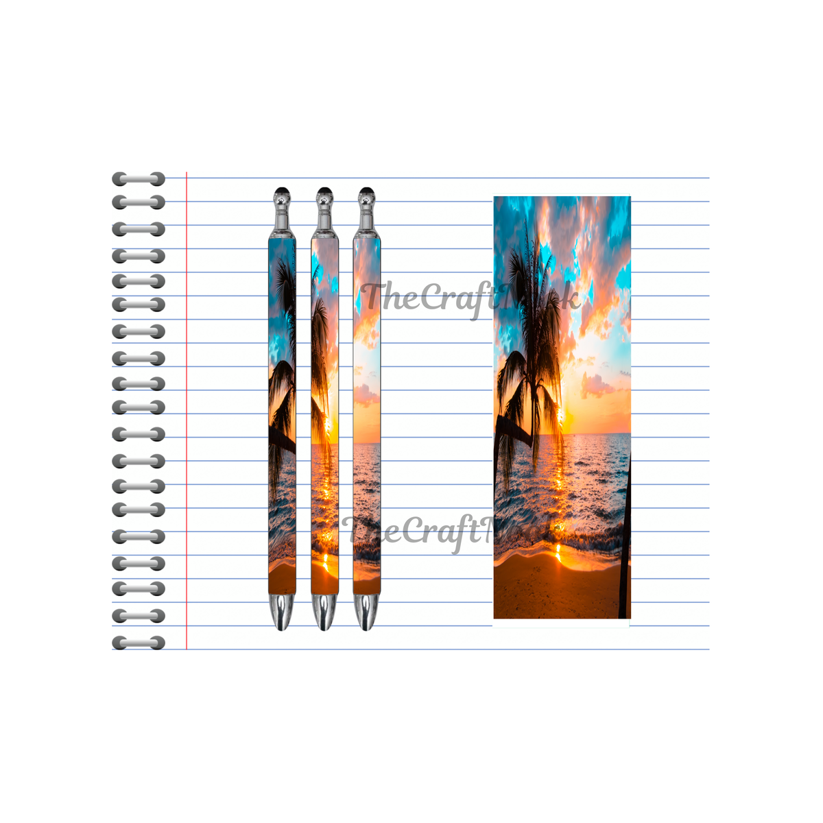 Refillable Pens, Beach Images multiple options and Images available. Beach vibes in every stroke. TheCraftNook