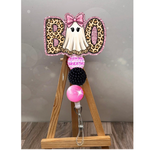 Cute Boo Badge Pull – Glitter Lanyard Accessory TheCraftNook