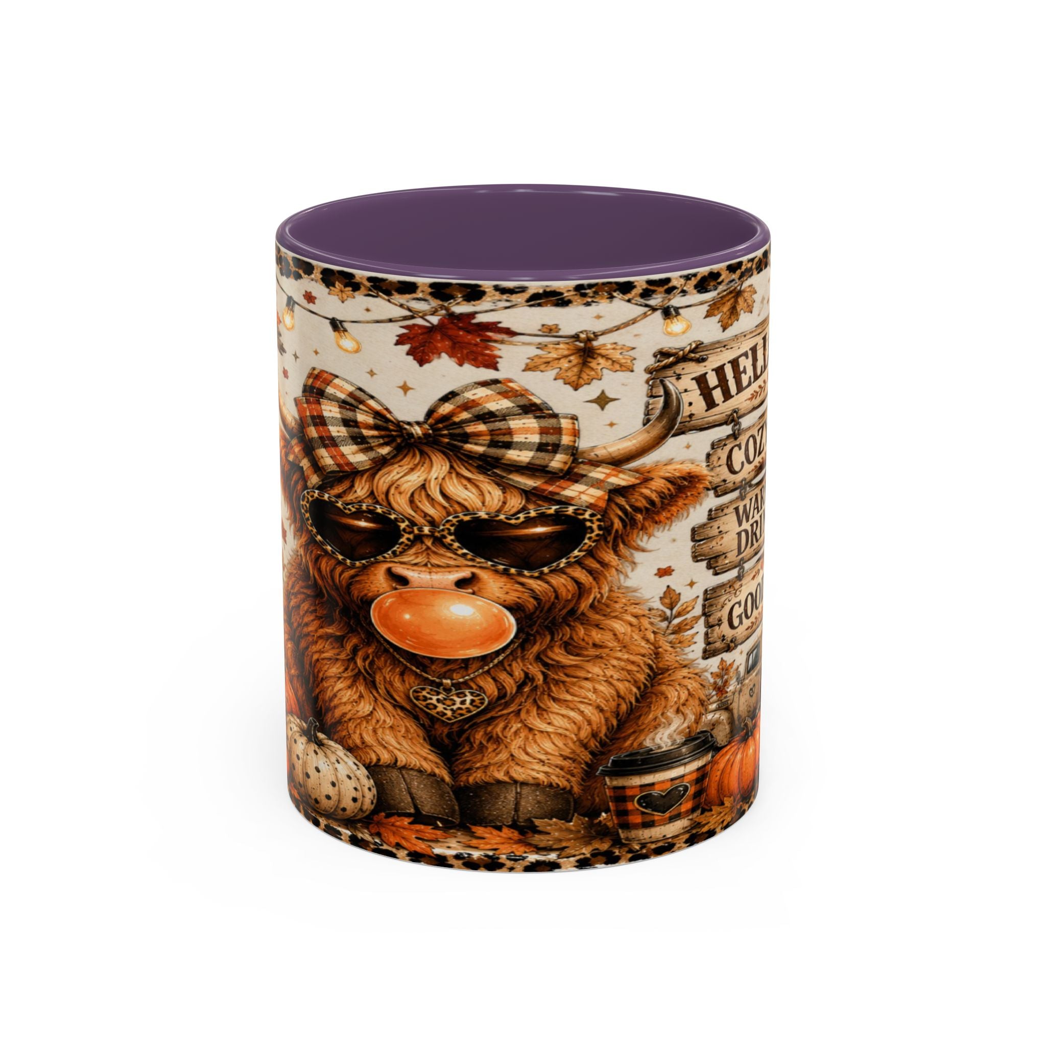 Hello Fall Accent Coffee Mug — Cozy Days, Warm Drinks & Good Vibes Autumn Mug