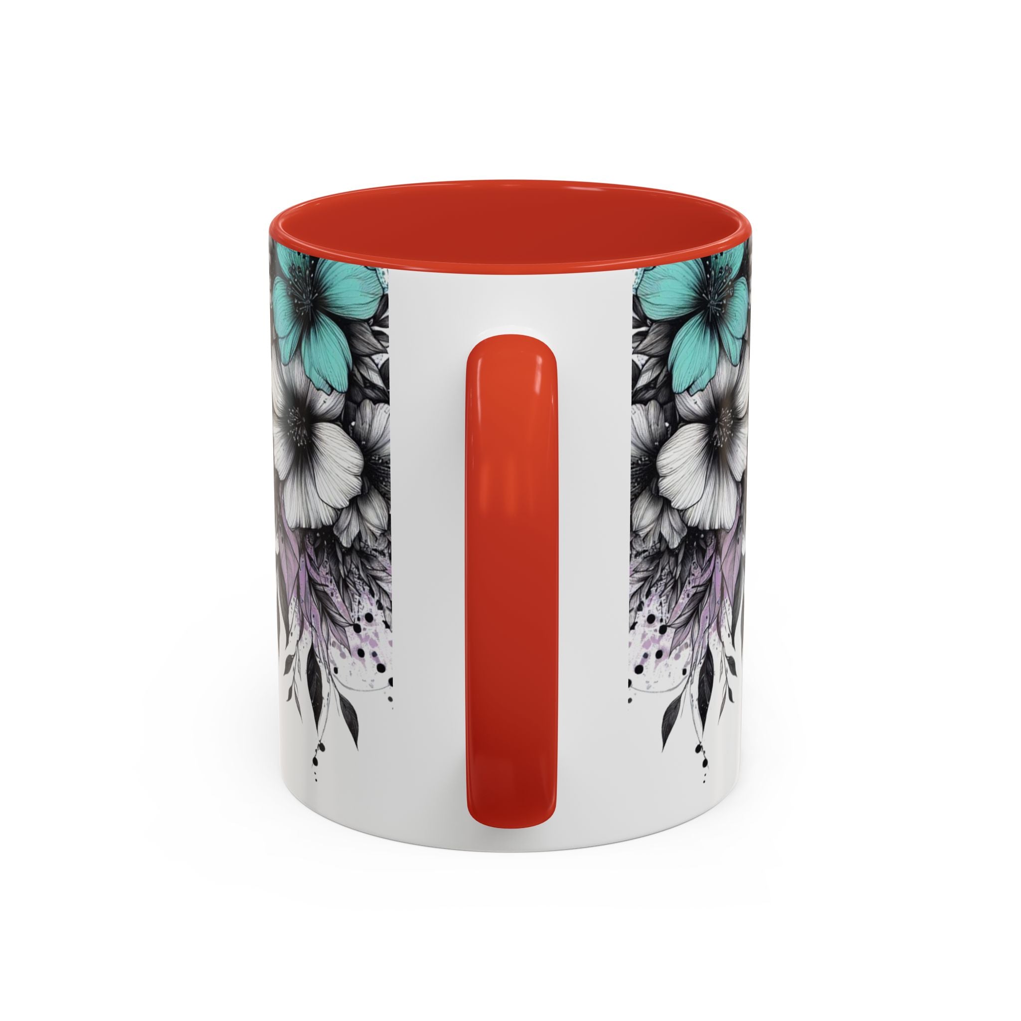 Highland Cow Floral Accent Coffee Mug — Cute Rustic Farmhouse Kitchen Gift