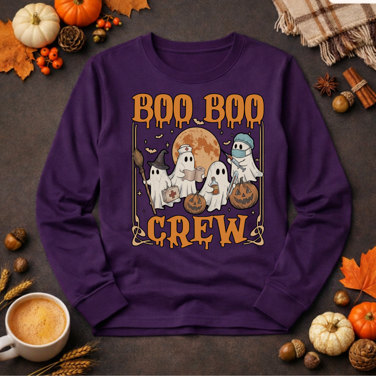 Boo-Boo Crew Long Sleeve Tee TheCraftNook