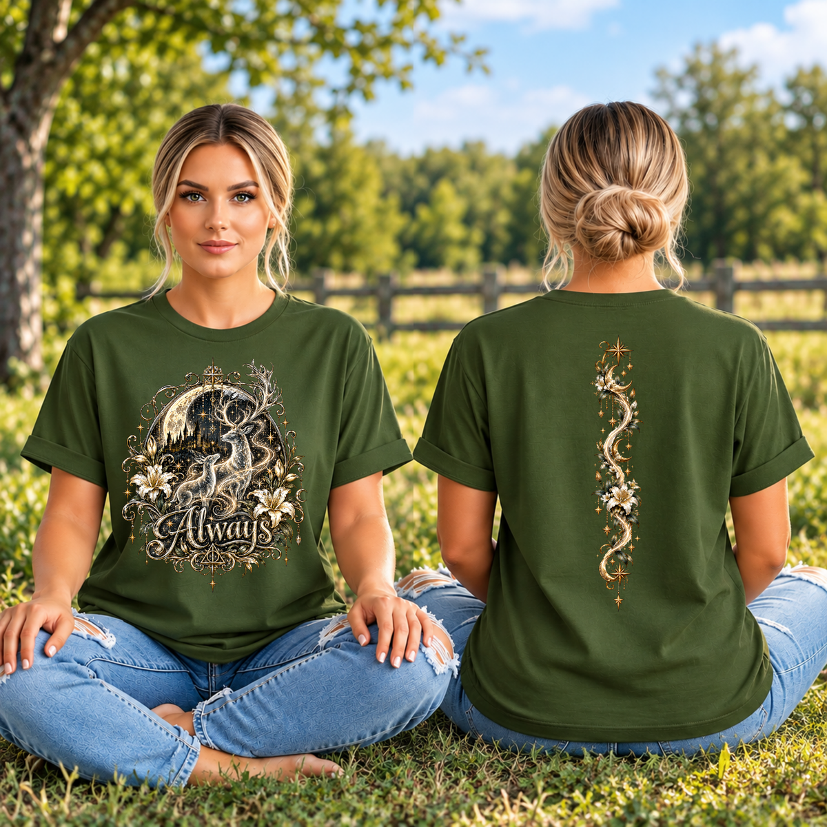 Always T-shirt front and back graphics TheCraftNook