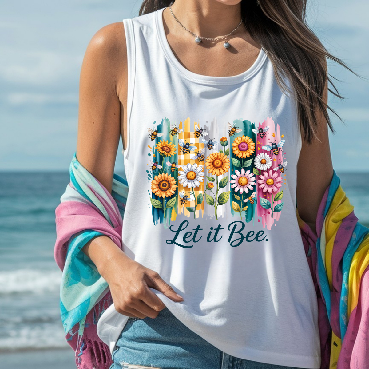 Let It Bee Graphic Tank Top | TheCraftNook TheCraftNook
