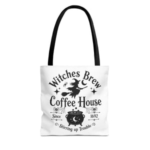 Witches Brew Coffee House Halloween Tote Bag | All-Over Print Printify