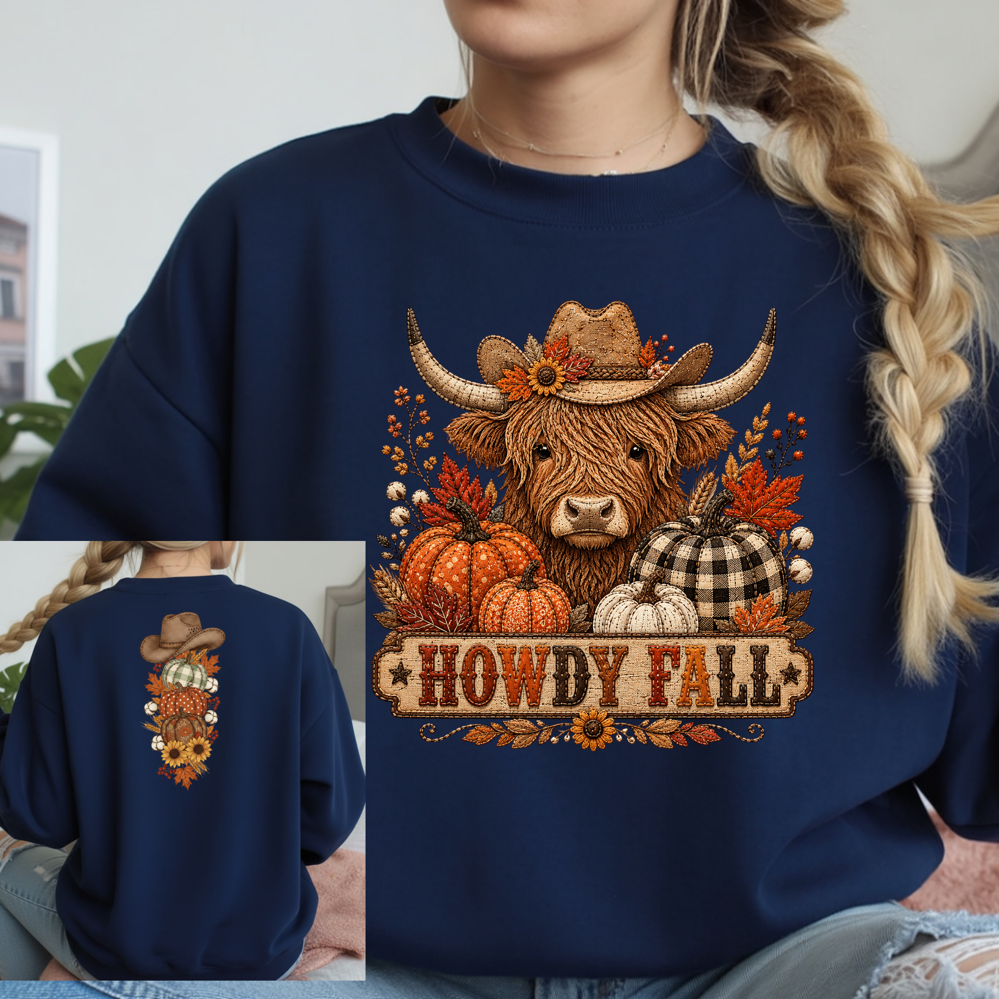Howdy Fall Long Sleeve Tee – Front & Back Design