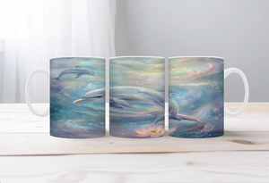 Flippin’ Cute Morning Mug, Dolphin coffee Mugs. Two sizes to choose from. TheCraftNook