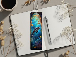 Aluminum Metal Bookmarks, Dolphin images. Make every chapter a splash! TheCraftNook