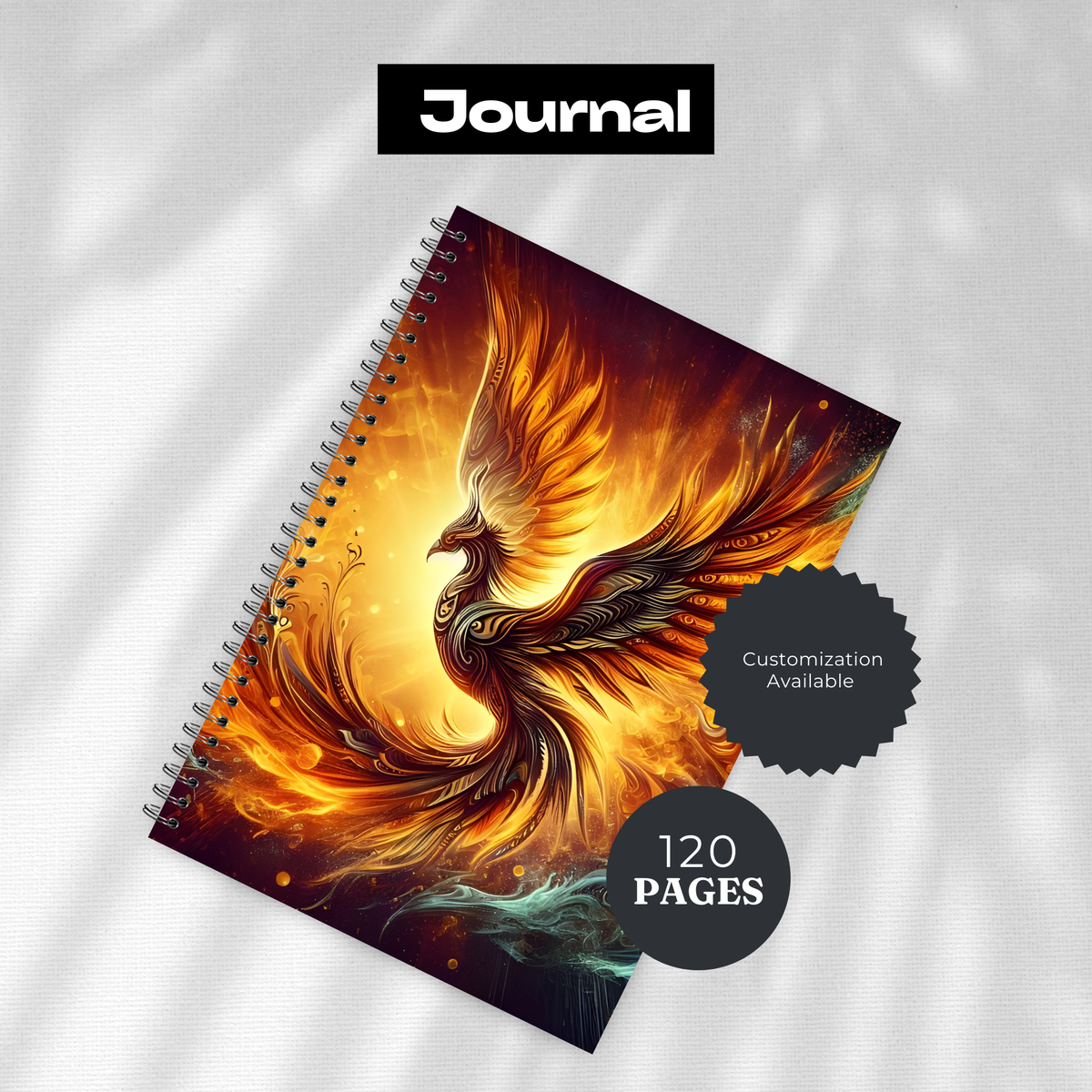 Phoenix Journal - 120 Page Lined Notebook for Writing & Planning TheCraftNook