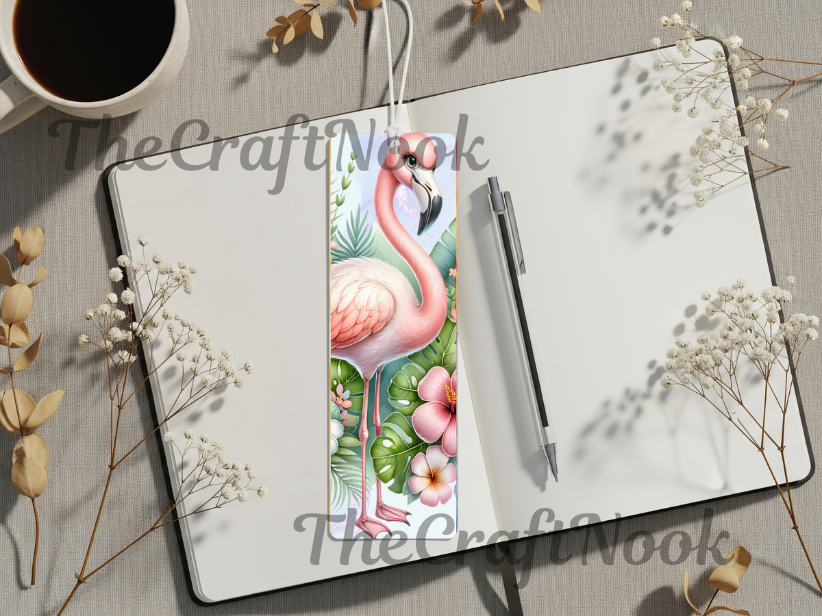 Tropical Whimsy Flamingo Aluminum Metal Bookmarks TheCraftNook