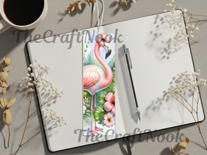 Tropical Whimsy Flamingo Aluminum Metal Bookmarks TheCraftNook