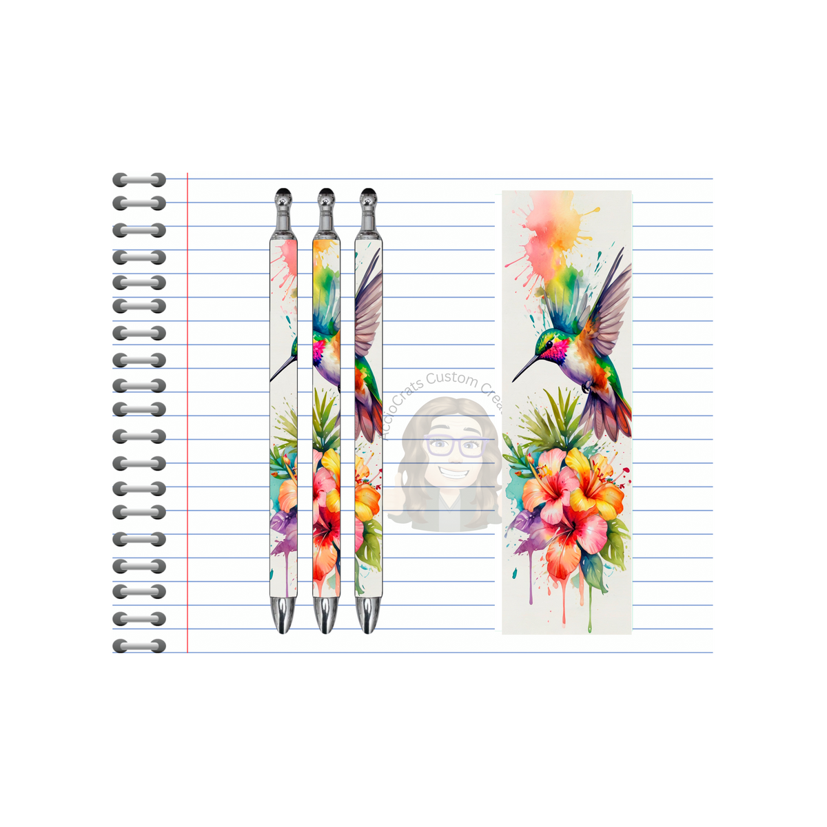 Refillable Pens, Hummingbird Images. Let your writing bloom. 🌸✨multiple options and Images available TheCraftNook