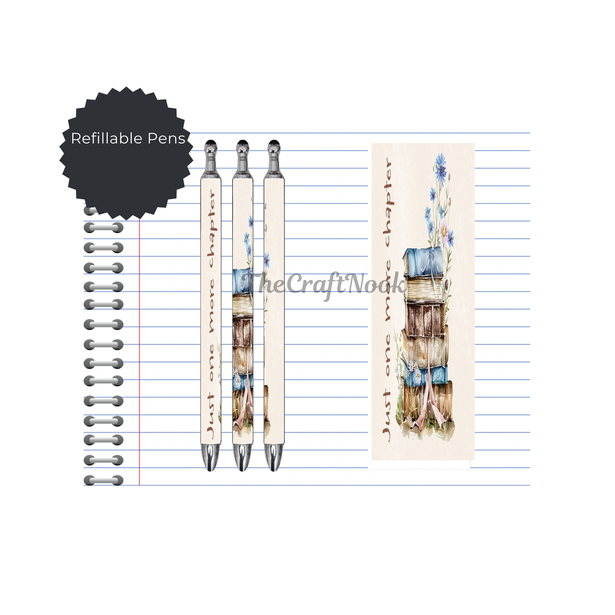 Refillable Pens, Once Upon a Pen – Book Lover Writing Pen. Multiple options and Images available TheCraftNook