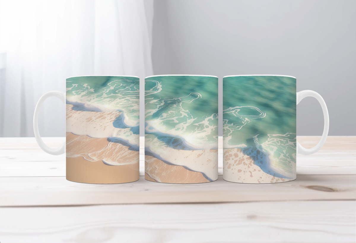 Beachy Bliss coffee mugs TheCraftNook