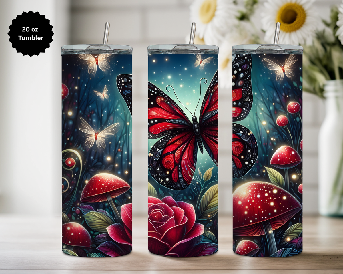 Butterfly 20 oz Stainless-Steel Tumblers. Multiple Sizes and Images Available. TheCraftNook