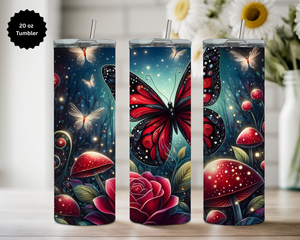 Butterfly 20 oz Stainless-Steel Tumblers. Multiple Sizes and Images Available. TheCraftNook