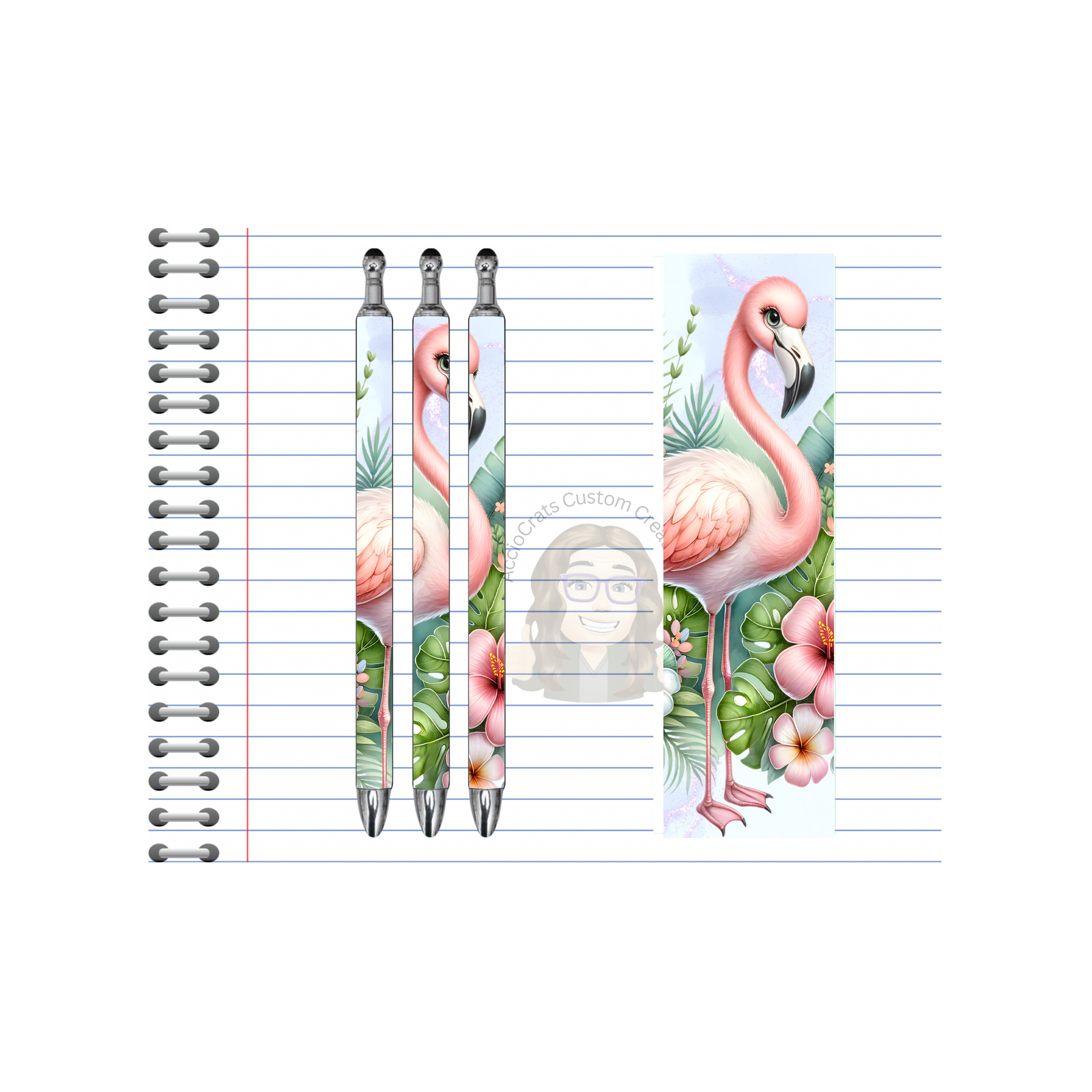“Whimsical Island Refillable Pens, Flamingo Images multiple options and Images available. TheCraftNook