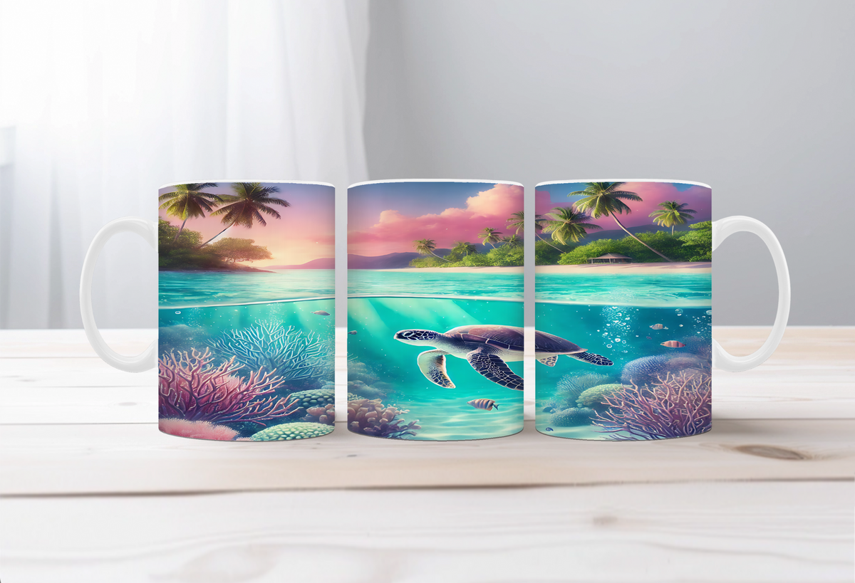 Shell‑O Sunshine Sea Turtle Mugs TheCraftNook