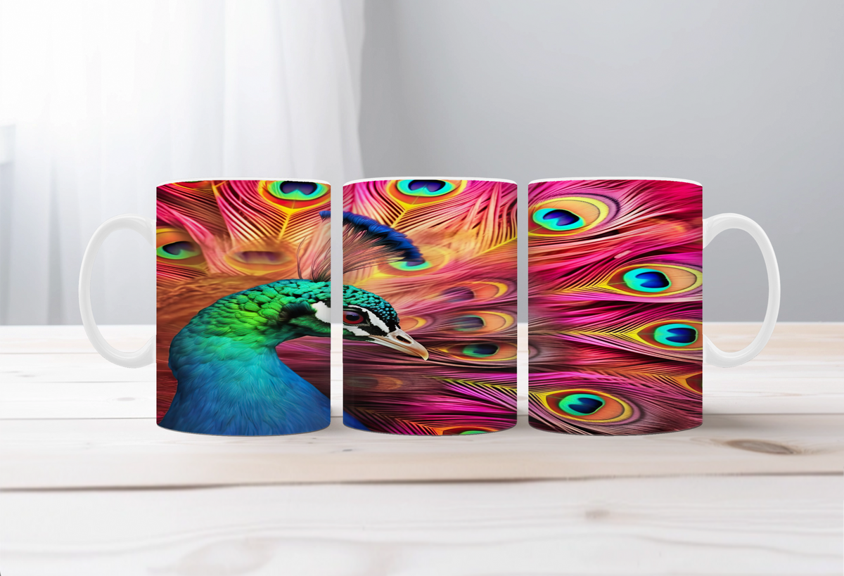 Peacock Magic Morning Mug TheCraftNook
