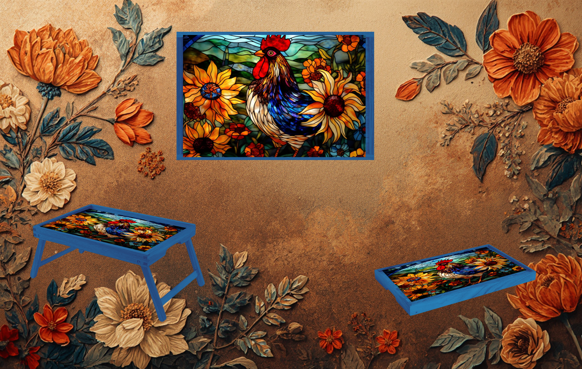 Chicken Foldable Wooden TV Tray or Bed tray/lap Desk, 2 Sizes and Multiple Images Available. TheCraftNook