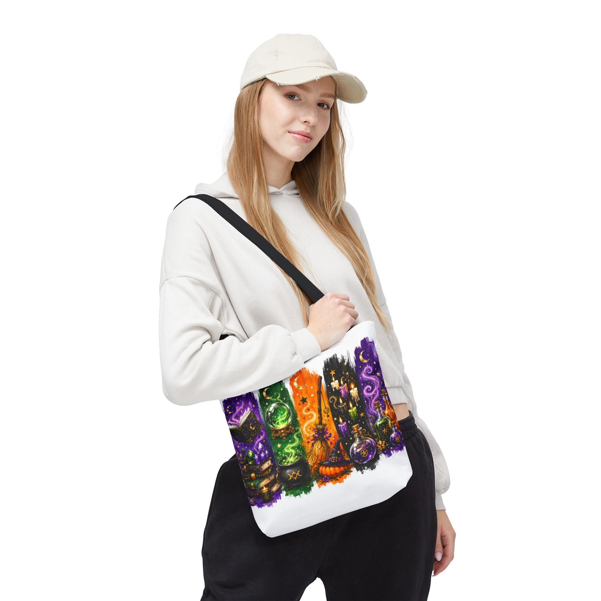 Autumn Alchemy Halloween Tote Bag — Colorful Witchcraft Apothecary Design