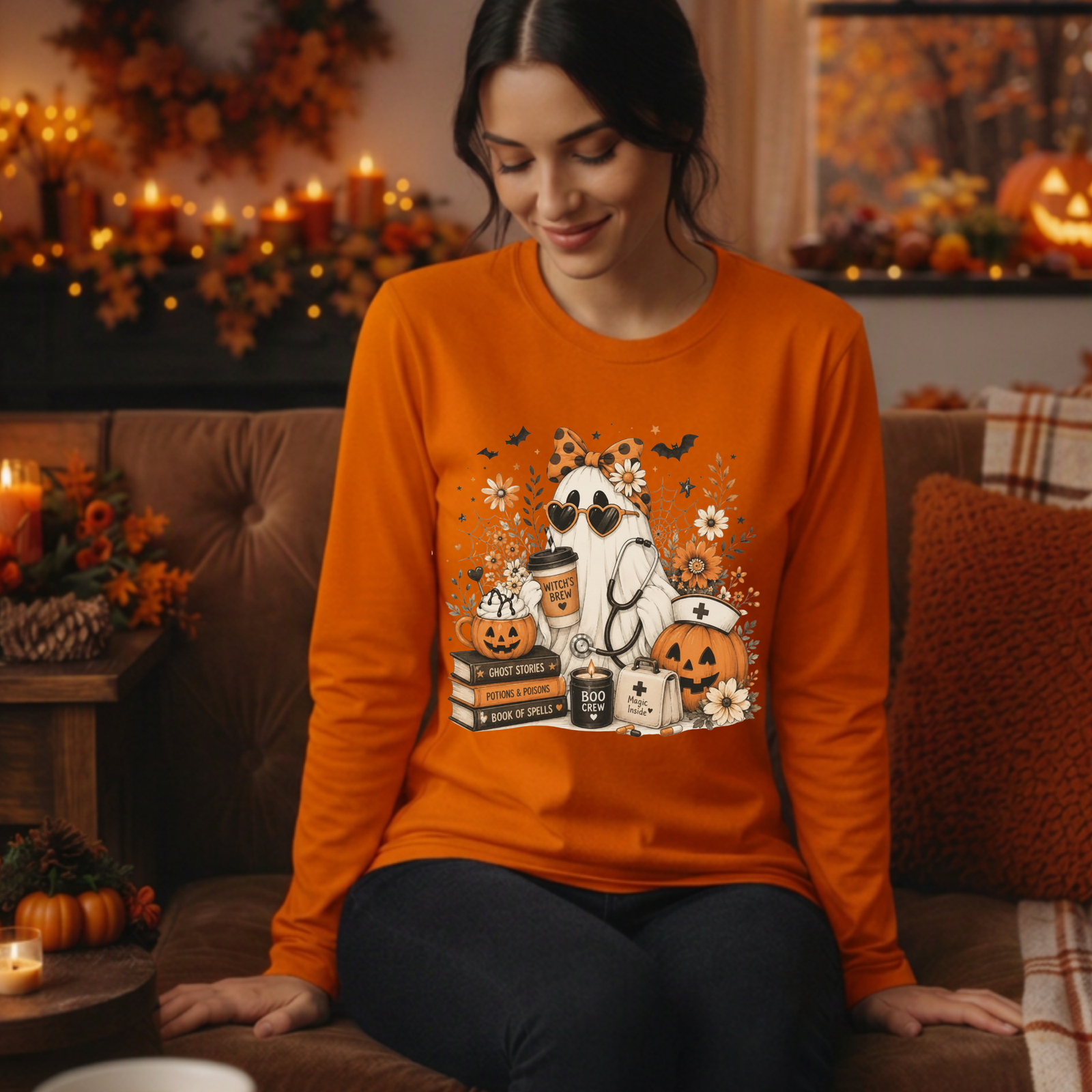 Spooky Season Caregiver Long Sleeve Tee TheCraftNook