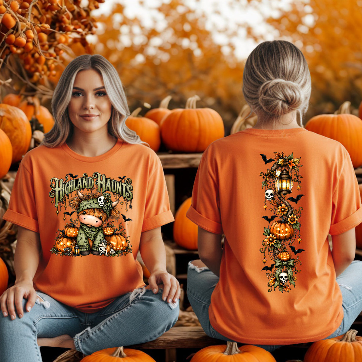 Highland Haunt T-Shirt | Front & Back Graphic TheCraftNook