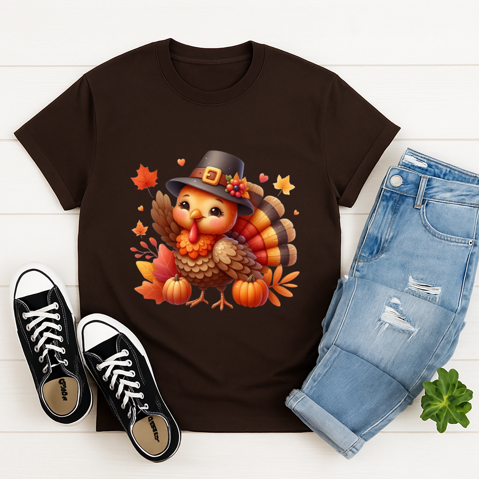 Turkey T -Shirt| Thanksgiving Short Sleeve Graphic T-Shirt TheCraftNook