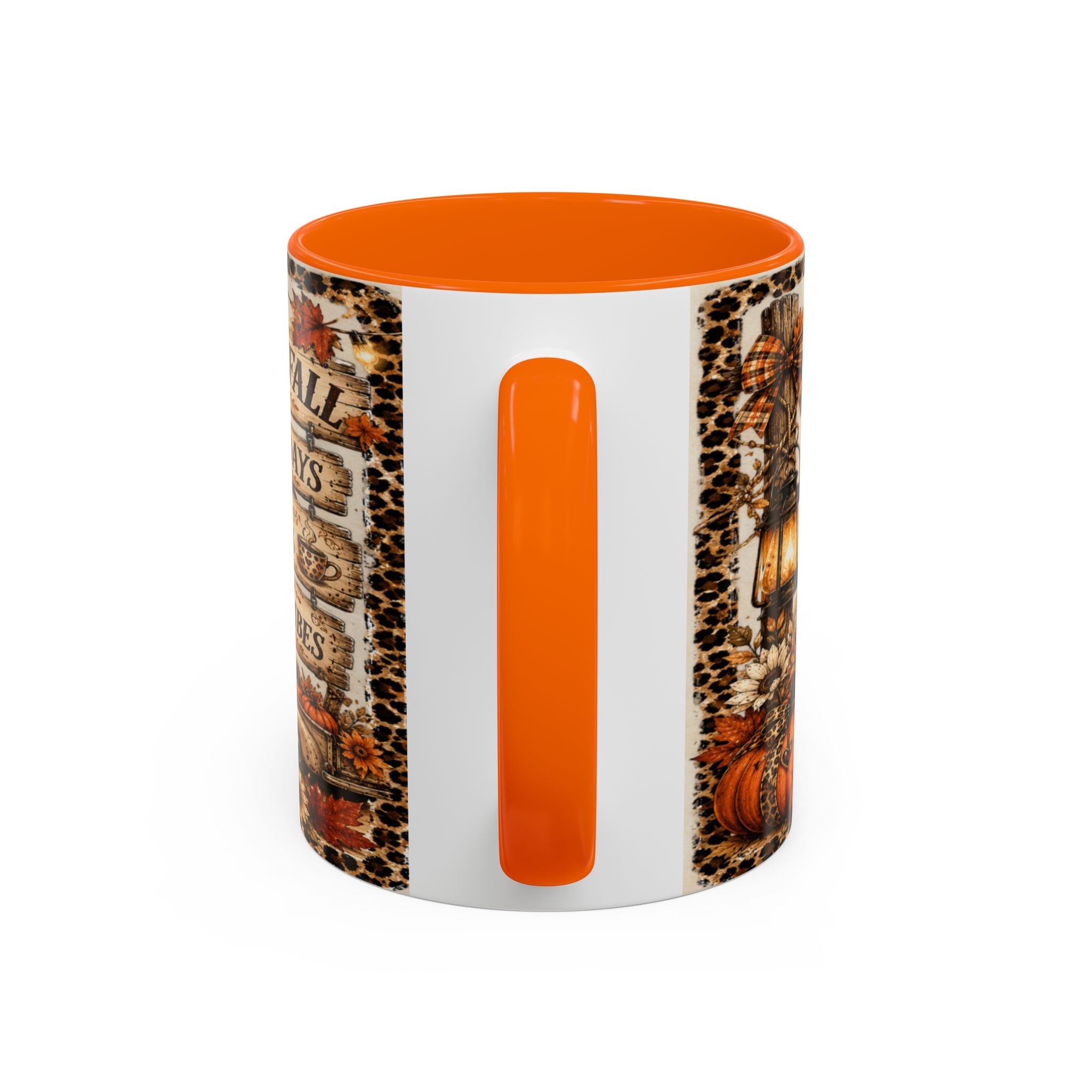 Hello Fall Accent Coffee Mug — Cozy Days, Warm Drinks & Good Vibes Autumn Mug