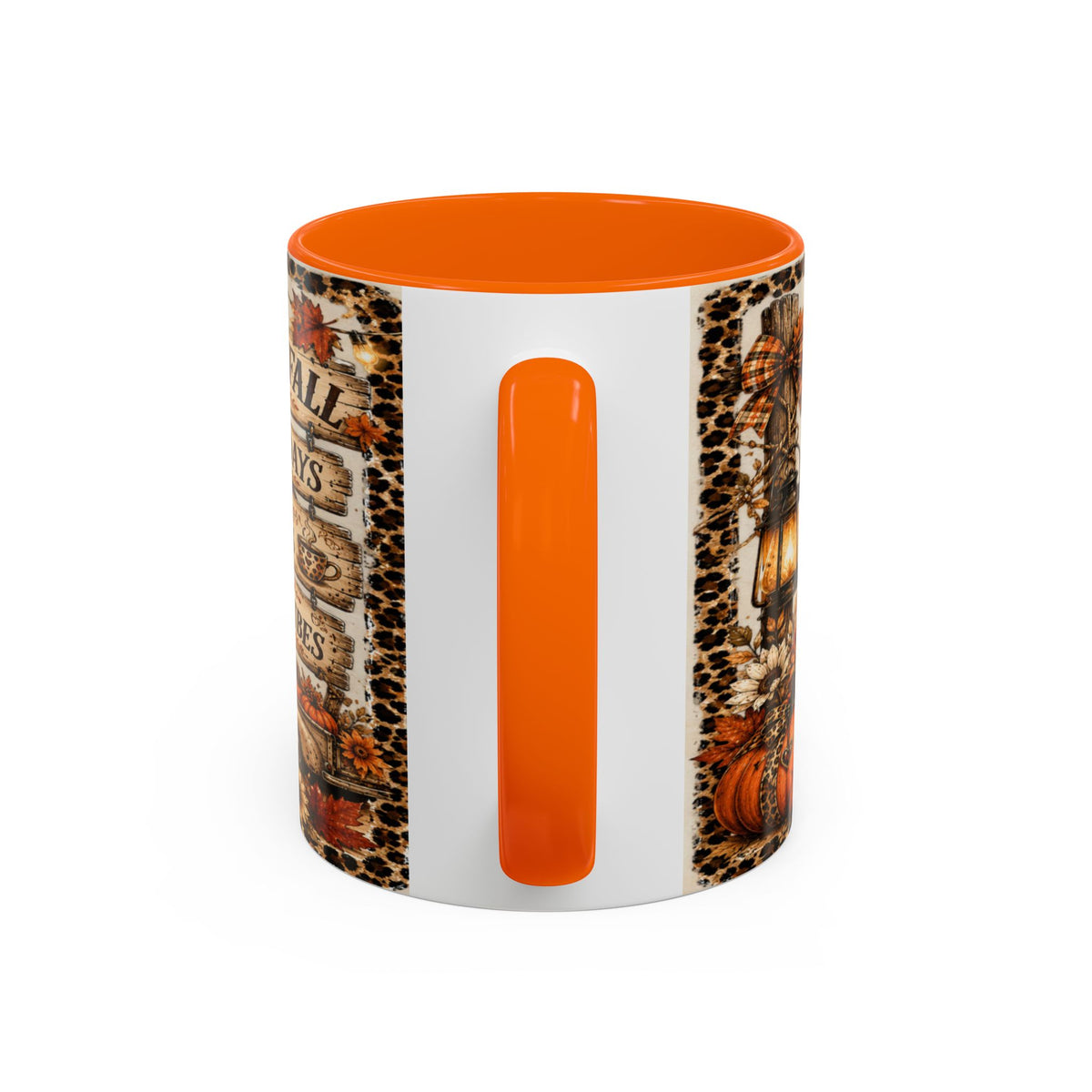 Hello Fall Accent Coffee Mug — Cozy Days, Warm Drinks & Good Vibes Autumn Mug Printify