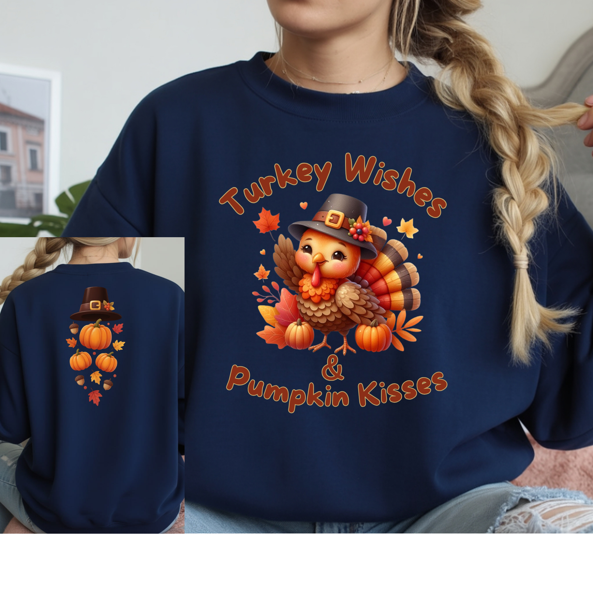 Turkey Wishes Sweatshirt – Front & Back Design